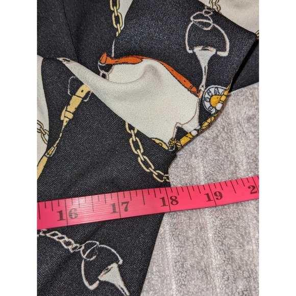 Ivory Love Blazer Chain Print Gold Accents‎ Career Jacket Size M - Picture 10 of 10